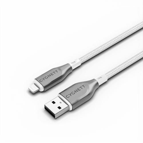 Cygnett 2m Armoured Lightning To USB-A White Cable Cygnett 2m Armoured Lightning To USB-A White Cable