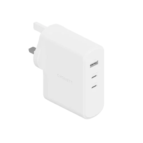 Cygnett PowerMaxx 100W Multi Port GaN White Wall Charger - UK/SG Cygnett PowerMaxx 100W Multi Port GaN White Wall Charger - UK/SG