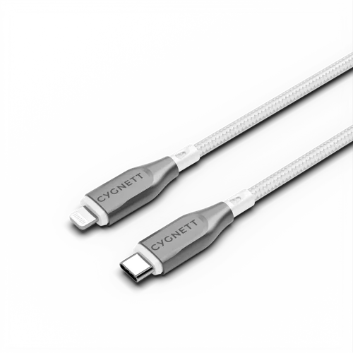 Cygnett 1m Armoured Lightning to USB-C White Cable Cygnett 1m Armoured Lightning to USB-C White Cable