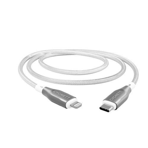 Cygnett 2m Armoured Lightning to USB-C White Cable Cygnett 2m Armoured Lightning to USB-C White Cable
