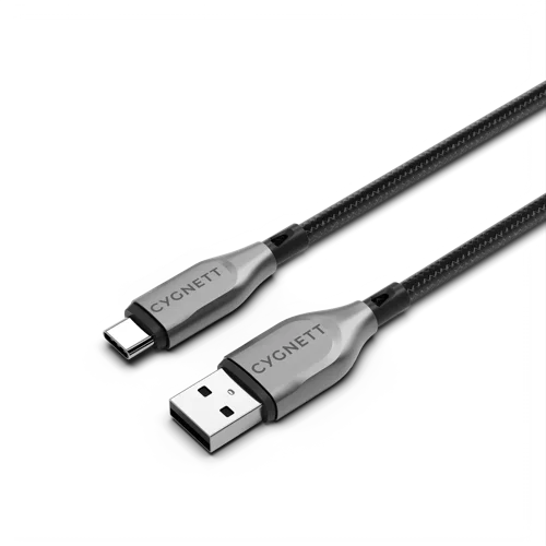 Cygnett 2m Armoured USB-C to USB-A Black Cable Cygnett 2m Armoured USB-C to USB-A Black Cable