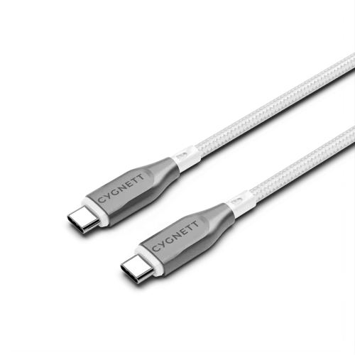 Cygnett 1m Armoured USB-C to USB-C White Cable Cygnett 1m Armoured USB-C to USB-C White Cable