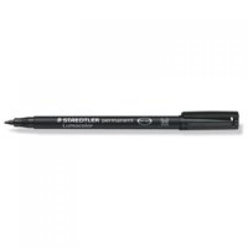 Staedtler Lumocolor OHP Pen Permanent Medium 1.0mm Line Black (Pack 10) - 317-9