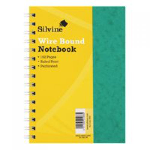Silvine+Luxpad+A5+Wirebound+Pressboard+Cover+Notebook+Ruled+200+Pages+Green+%28Pack+6%29+-+SPA5