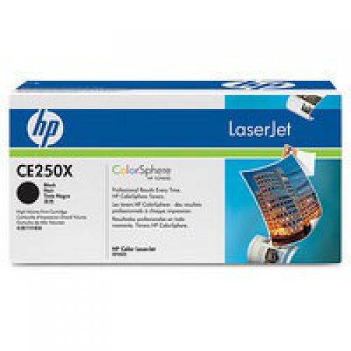 HP 504X Black High Yield Toner 10.5K pages for HP Color LaserJet CM3530/CP3525 - CE250X