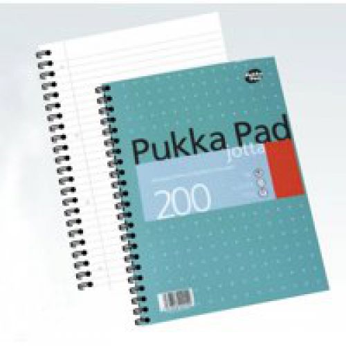 Pukka+Pad+Jotta+A4+Wirebound+Card+Cover+Notebook+Ruled+200+Pages+Metallic+Green+%28Pack+3%29+-+JM018