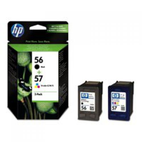 HP 56/ 57 Black Standard Capacity Tricolour Ink Cartridge 19ml 17ml Twinpack - SA342AE