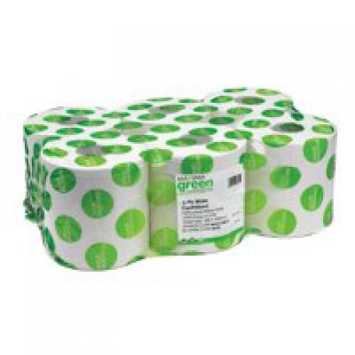 Maxima+Green+Centrefeed+Toilet+Roll+2+Ply+150m+White+%28Pack+6%29+-+1105003