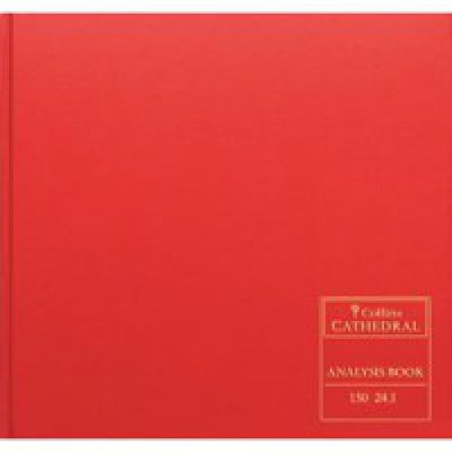 Accounts Binders & Refills Collins Cathedral Analysis Book Casebound 297x315mm 14 Cash Column 96 Pages Red 150/141