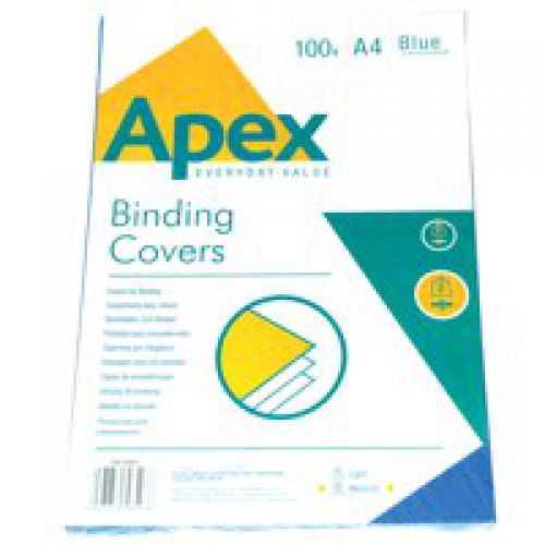 Cover Boards ValueX Binding Cover Leathergrain A4 250gsm Blue (Pack 100) 6501101