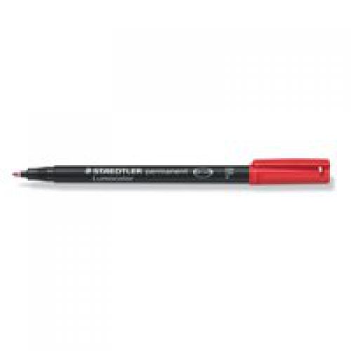 Staedtler+Lumocolor+OHP+Pen+Permanent+Fine+0.6mm+Line+Red+%28Pack+10%29+318-2