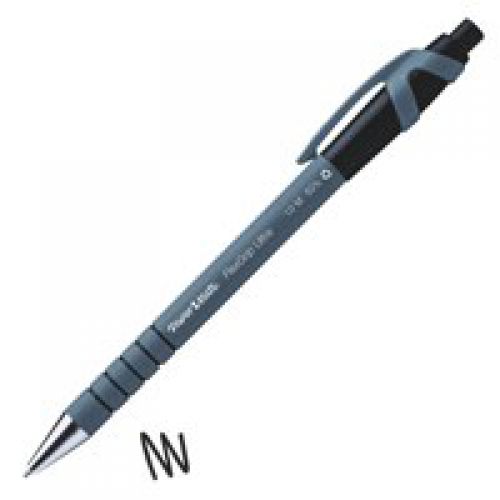 Paper Mate Flexgrip Ultra Retractable Ballpoint Pen 1.0mm Tip 0.5mm Line Black (Pack 12)