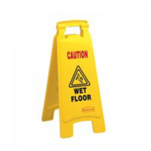 ValueX+Caution+Wet+Floor+Plastic+Sign+Yellow+0905001