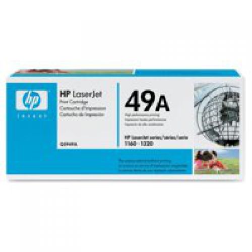 HP 49A Black Standard Capacity Toner Cartridge 2.5K pages for HP LaserJet 1160/1320/3390/3392 - Q5949A