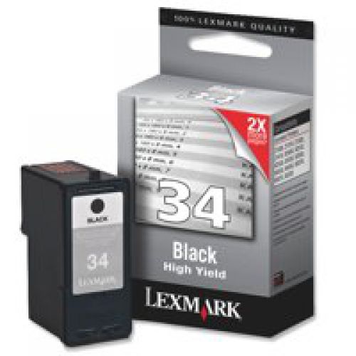 Lexmark+No.+34+Inkjet+Cartridge+High+Yield+Page+Life+475pp+Black+Ref+18C0034E