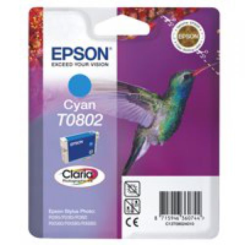 Epson+T0802+Hummingbird+Cyan+Standard+Capacity+Ink+Cartridge+7ml+-+C13T08024011