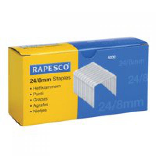 Staples Rapesco 24/8mm Galvanised Staples (Pack 5000)