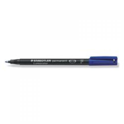 Permanent Markers Staedtler Lumocolor OHP Pen Permanent Fine 0.6mm Line Blue (Pack 10) 318-3