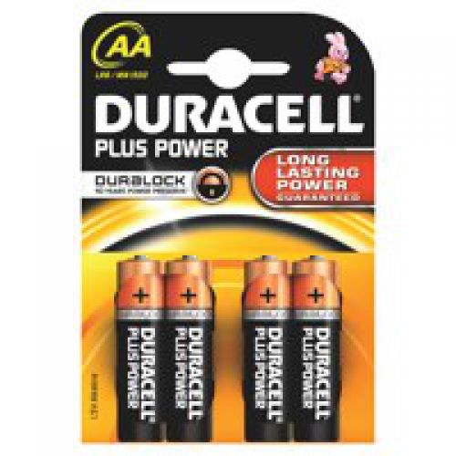 Duracell Plus Power AA Alkaline Battery (Pack 4) MN1500B4PLUS