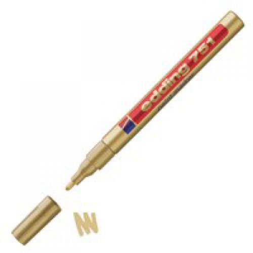 Edding 751 Paint Marker Bullet Tip 1-2mm Line Gold (Pack 10)