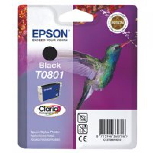Epson+T0801+Hummingbird+Black+Standard+Capacity+Ink+Cartridge+7ml+-+C13T08014011