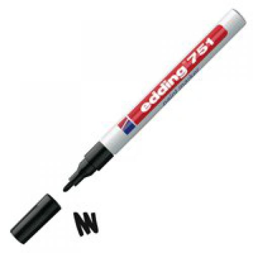 Permanent Markers Edding 751 Paint Marker Bullet Tip 1-2mm Line Black (Pack 10)