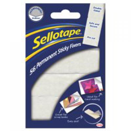 Fixers / Dots / Strips Sellotape Sticky Fixers Double Sided Foam Pads 12x25mm (Pack 12 x 56 Pads) 1445423