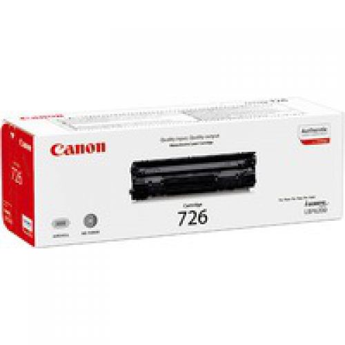Canon 726BK Black Standard Capacity Toner Cartridge 2.1k pages - 3483B002