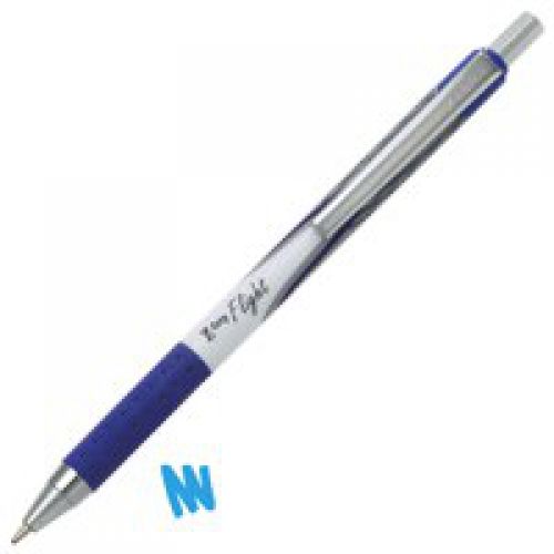 Zebra+Z-Grip+Flight+Ballpoint+Pen+1.2mm+Tip+0.6mm+Line+Blue+%28Pack+12%29+-+13302