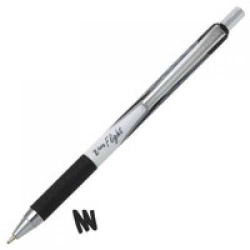 Ball Point Pens Zebra Z-Grip Flight Ballpoint Pen 1.2mm Tip 0.6mm Line Black (Pack 12)