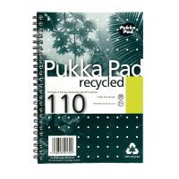 Pukka Pad A5 Wirebound Card Cover Notebook Recycled Ruled 110 Pages Green (Pack 3) - RCA5/110-3