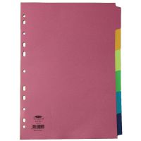Concord Divider 6 Part A4 160gsm Board Bright Assorted Colours - 50799
