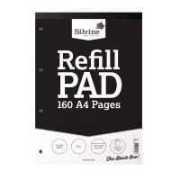 SILVINE A4 REFILL PAD PLAIN 160 PAGES BL