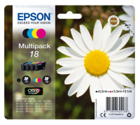 Epson 18XL Daisy Black Cyan Magenta Yellow High Yield Ink Cartridge Multipack 11.5ml + 3 x 7ml (Pack 4) - C13T18164012