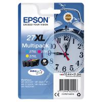 Epson 27XL Alarm Clock Cyan Magenta Yellow High Yield Ink Cartridge Multipack 3 x 10ml (Pack 3) - C13T27154012