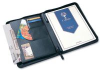 COLLINS A4 CONFERENCE PORTFOLIO ZIP LEATHER LOOK BLACK 7018