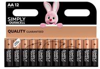 Duracell Simply AA Alkaline Batteries (Pack 12) - MN1500B12SIMPLY