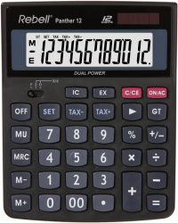 Rebell RE-PANTHER 12 BX 12 Digit Desktop Calculator Black RE-PANTHER 12 BX