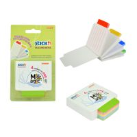 Stickn Magic Tracking Notes 70x70mm Ruled 100 Sheets White with Coloured Tab 21559