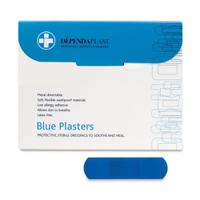 Dependaplast Blue Plasters 7.5cm x 2.5cm - Box of 100