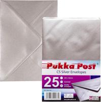 PUKKA POST C5 SILVER ENVELOPES PACK 25