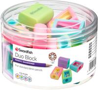 DUO BLOCK PENCIL SHARPENER TUB- 1 BOX OF