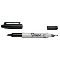 Sharpie Twin Tip Permanent Marker 0.5mm and 0.7mm Line Black (Pack 12)