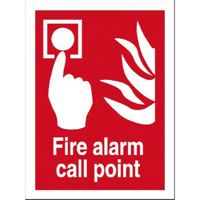 Seco Fire Fighting Rquipment Safety Sign Fire Alarm Call Point Self Adhesive Vinyl 150 x 200mm - FF073SAV-150X200
