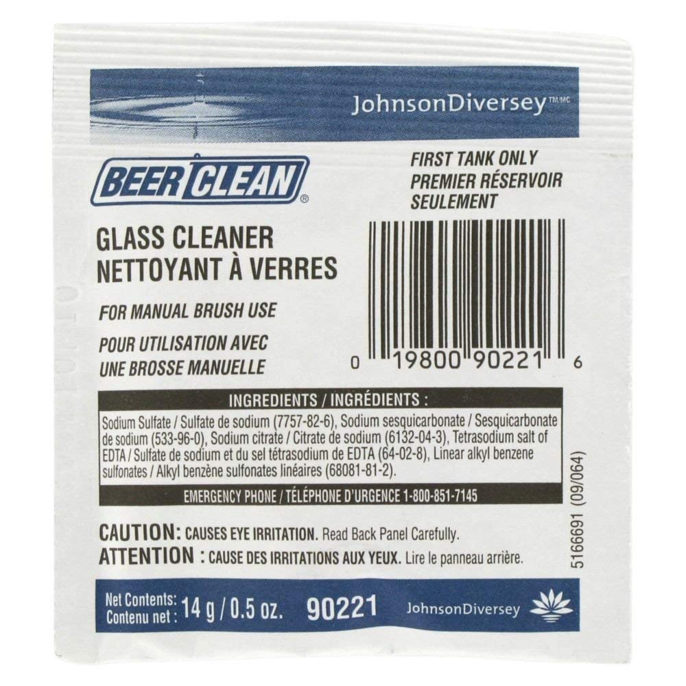 GLASS CLEANER 990221 BEER CLEAN POWDER 100 PKTS/CASE