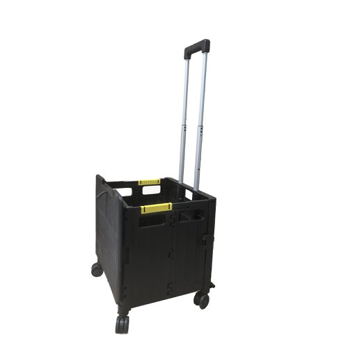 PROPLAZ BLACK FOLDING BOX TRUCK - 4 x Swivel Castors - Sliding Lid PROPLAZ BLACK FOLDING BOX TRUCK - 4 x Swivel Castors - Sliding Lid