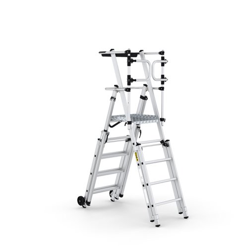 CLIMB-IT® FOLDING TELESCOPIC LARGE PLATFORM STEP with SAFETY GATES - 5+2 Tread CLIMB-IT® FOLDING TELESCOPIC LARGE PLATFORM STEP with SAFETY GATES - 5+2 Tread