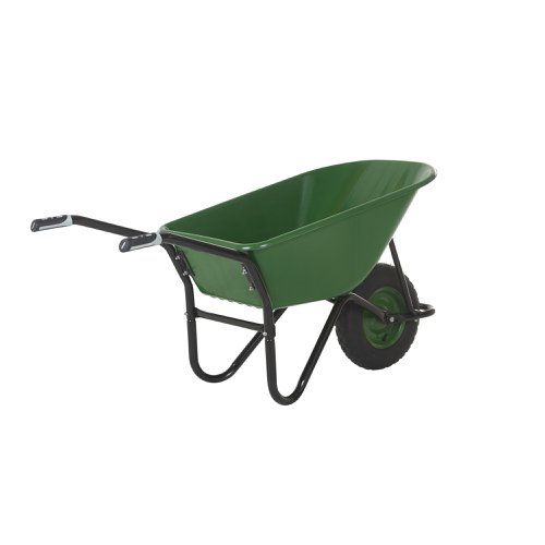 OLYMPUS WHEELBARROW - Black Frame, Green Plastic Pan, Pneumatic Wheel with Green Centre OLYMPUS WHEELBARROW - Black Frame, Green Plastic Pan, Pneumatic Wheel with Green Centre