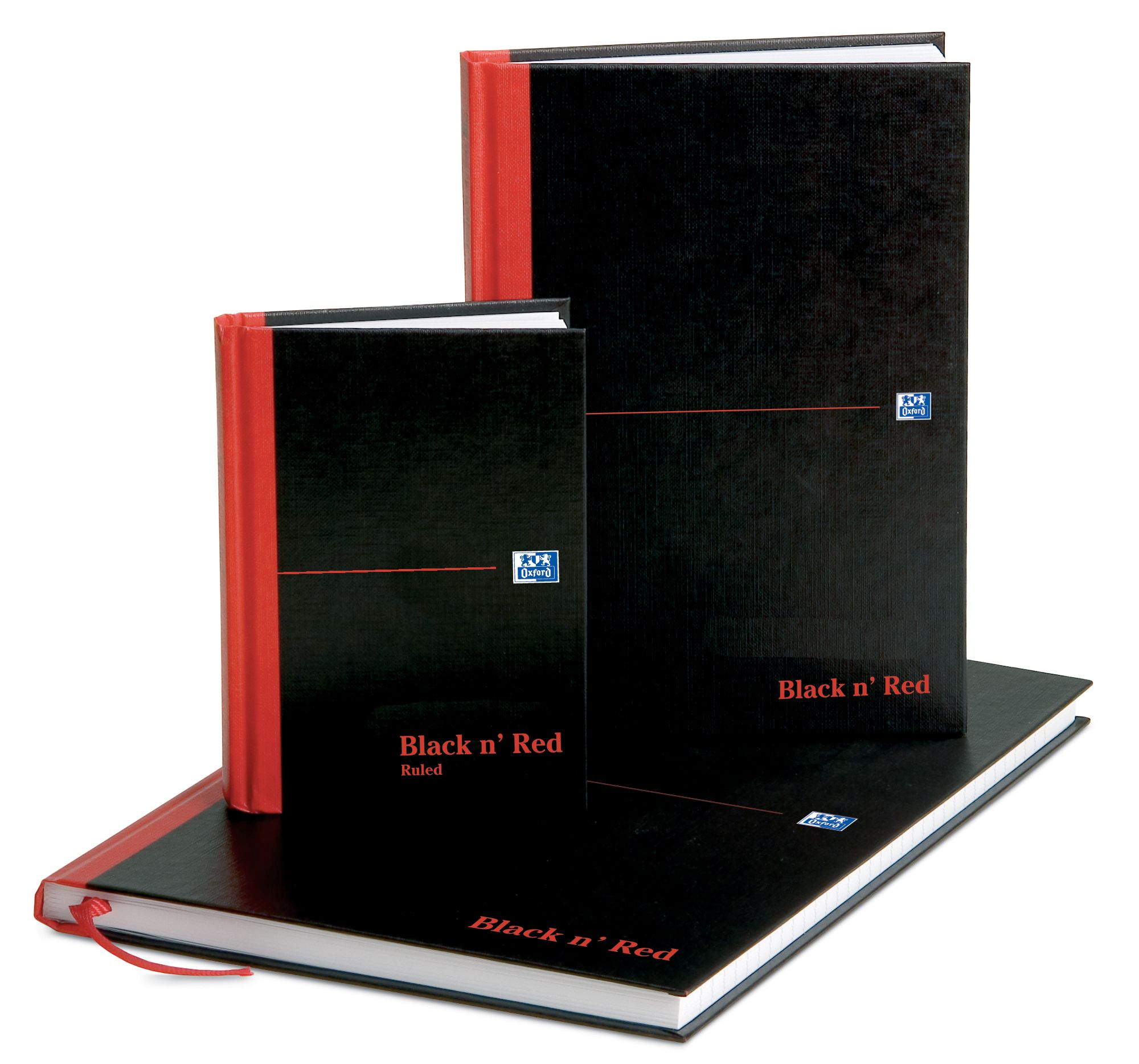 Oxford Black n Red A5 Matt Casebound Hardback Notebook Single Cash Ruled 192 P 