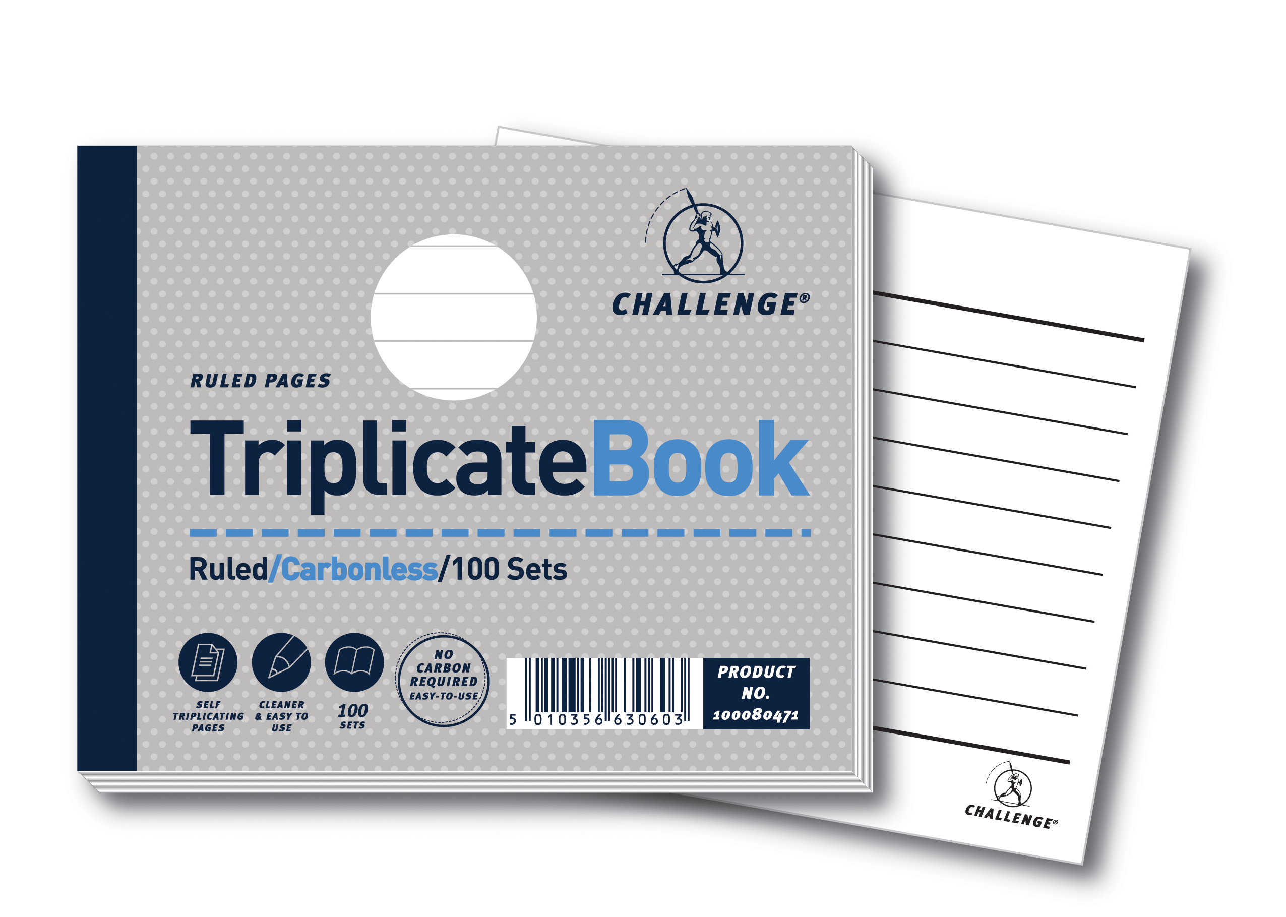 Challenge Triplicate Book 105x130mm Card Cover Ruled 100 Sets Pack 5 100080471